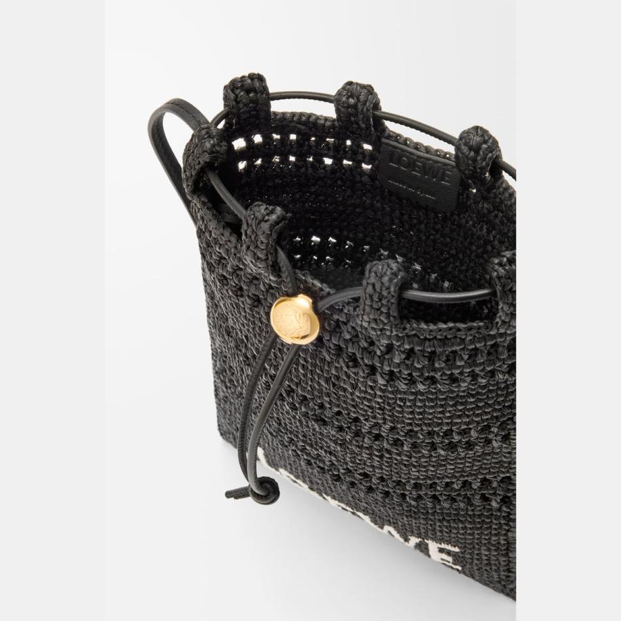 ロエベ LOEWE 2025秋冬メンズ ドローストリング ポケット（ラフィア）【ブラック 】【送料無料】【正規品】の画像