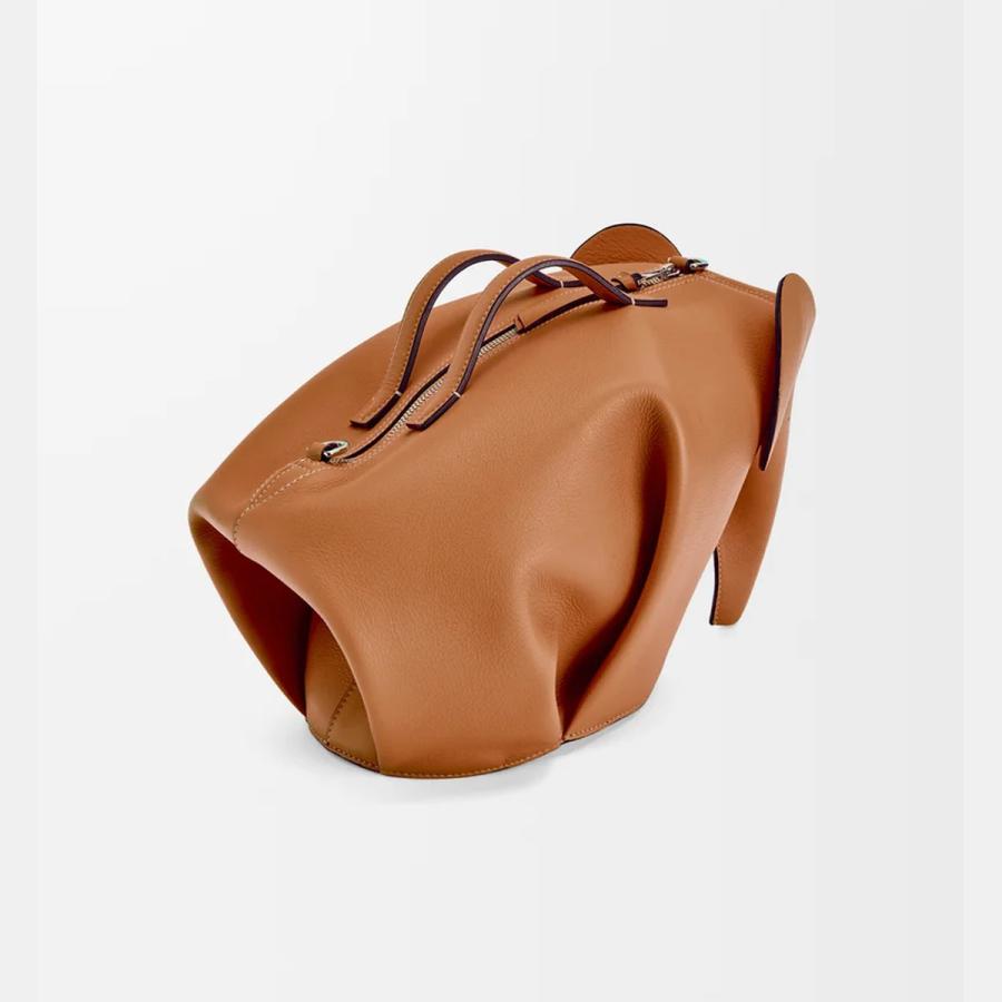 【ロエベ】エレファント/ラージ/タン美品 LOEWE（ロエベ） エレファントバッグラージ タン カーフ 【471】N
