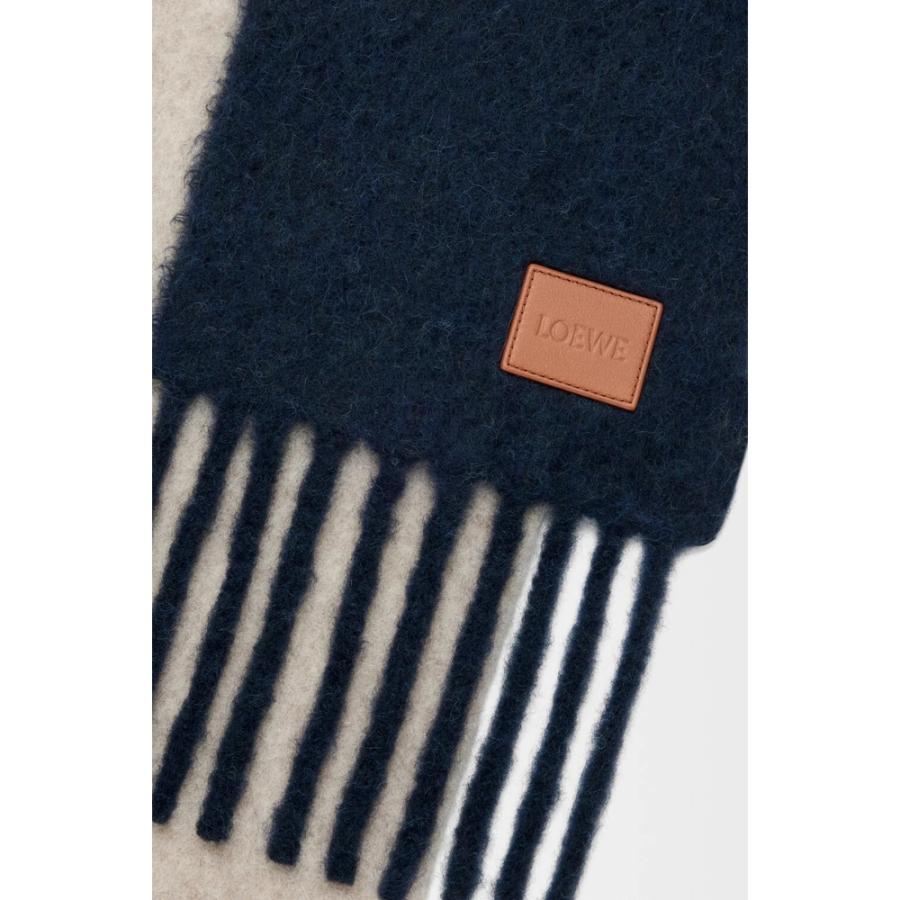 ロエベ LOEWE 2026春夏メンズ スカーフ【Navy Blue/Sandstone 】【送料無料】【正規品】の画像