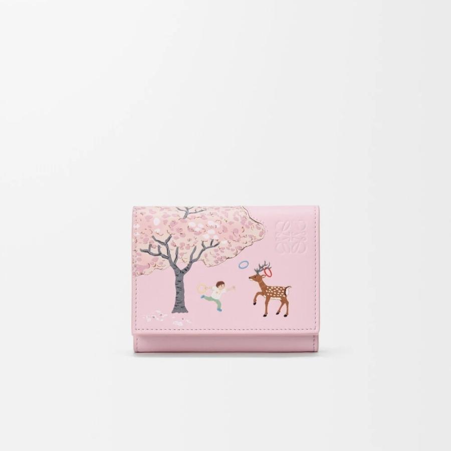 美品✨ ロエベ LOEWE 三つ折り財布　ピンクブロッサム 日本限定 LOEWE（ロエベ） 財布 レディース ブランド 三つ折り財布 レザー