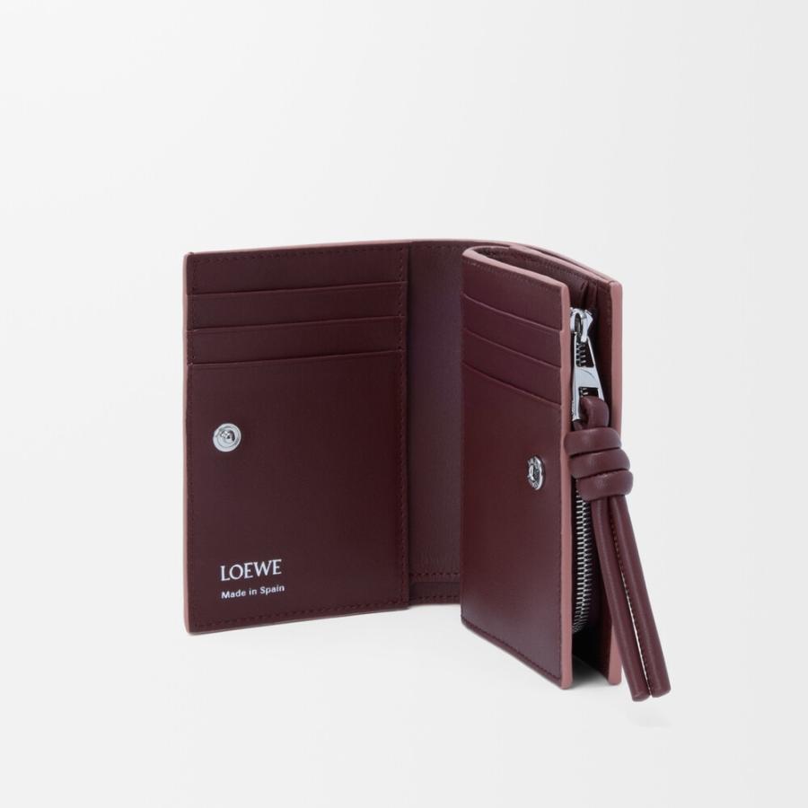 ロエベ LOEWE 2026春夏レディース ノット コンパクト ウォレット 財布【ブラッシュ/マホガニー 】【送料無料】【正規品】の画像