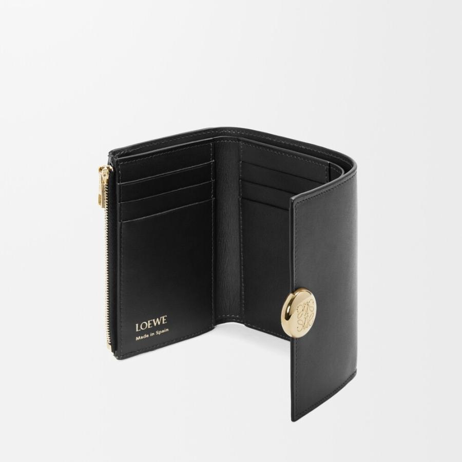 ロエベ LOEWE 2026春夏レディース ぺブル バーティカル ウォレット 財布 スモール【ブラック 】【送料無料】【正規品】の画像