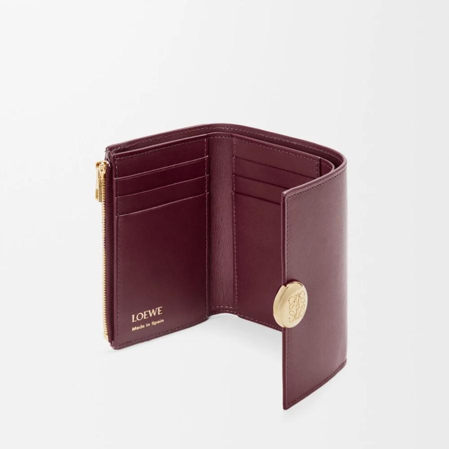 ロエベ LOEWE 2026春夏レディース ぺブル バーティカル ウォレット 財布 スモール【バーガンディ 】【送料無料】【正規品】の画像