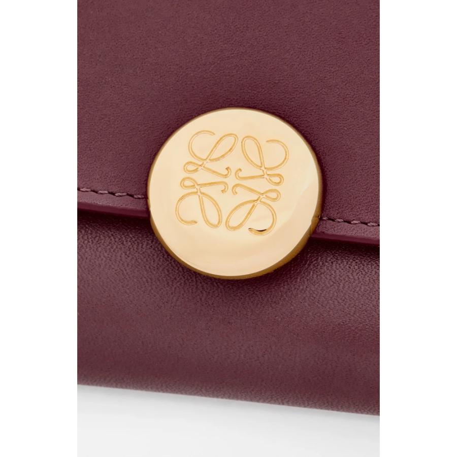 ロエベ LOEWE 2026春夏レディース ぺブル バーティカル ウォレット 財布 スモール【バーガンディ 】【送料無料】【正規品】の画像