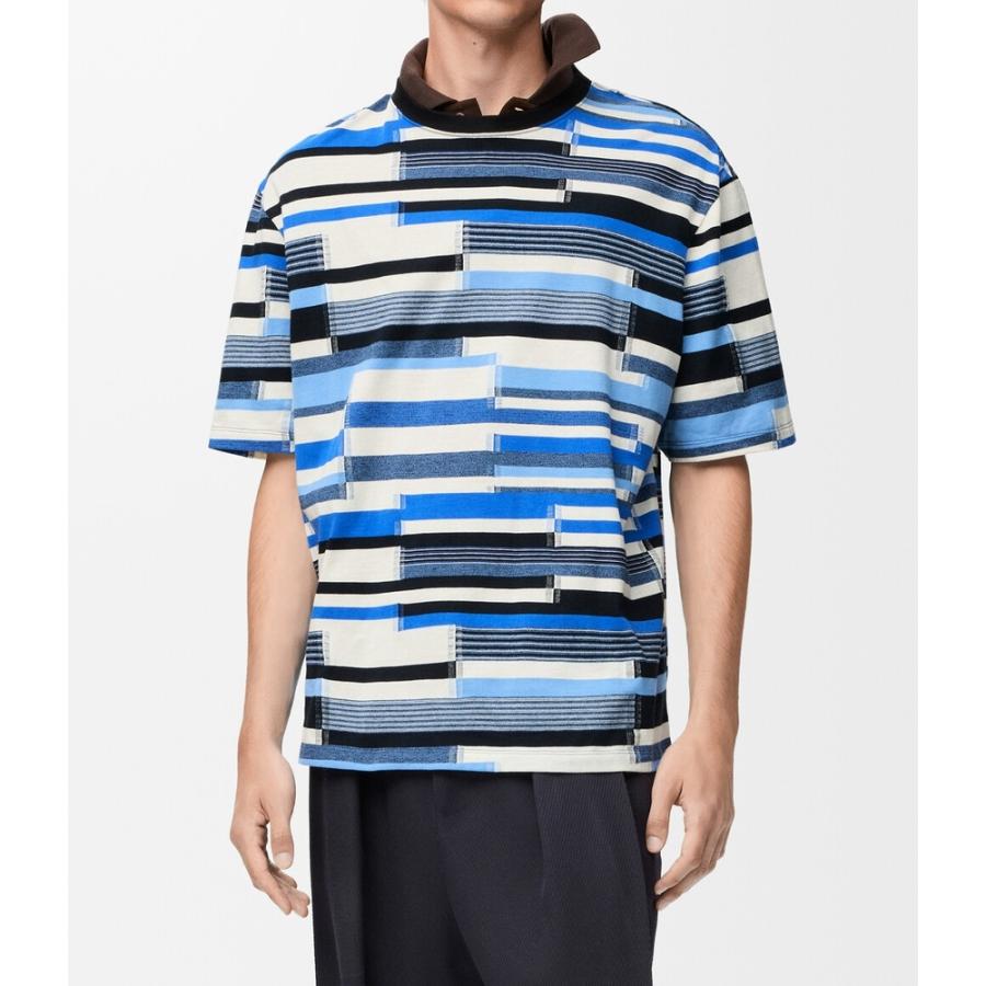 ロエベ LOEWE 2026春夏メンズ ルーズフィット Tシャツ【ネイビー/エクリュ 】【送料無料】【正規品】の画像