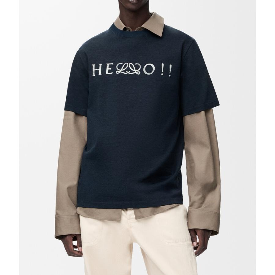 ロエベ LOEWE 2026春夏メンズ レギュラーフィット Tシャツ【ネイビーブルー 】【送料無料】【正規品】の画像