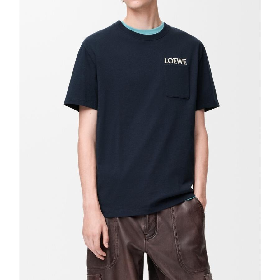 ロエベ LOEWE 2026春夏メンズ リラックスフィット Tシャツ【ダークネイビーブルー 】【送料無料】【正規品】の画像