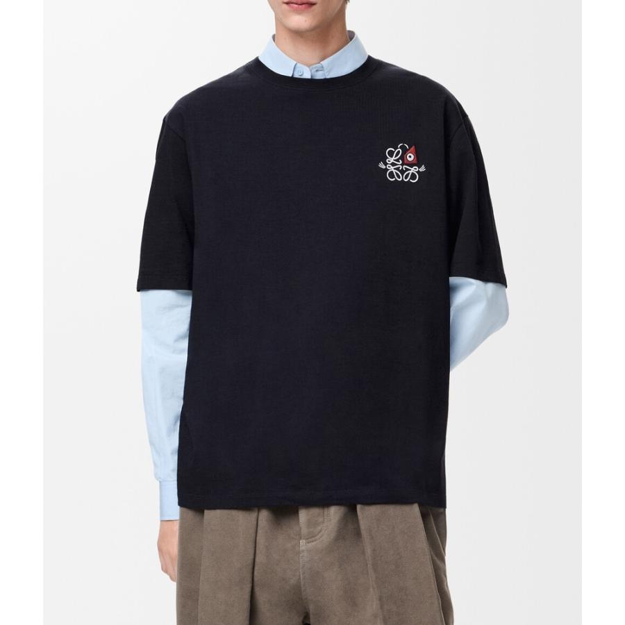 ロエベ LOEWE 2026春夏メンズ ルーズフィット Tシャツ【ネイビーブルー 】【送料無料】【正規品】の画像