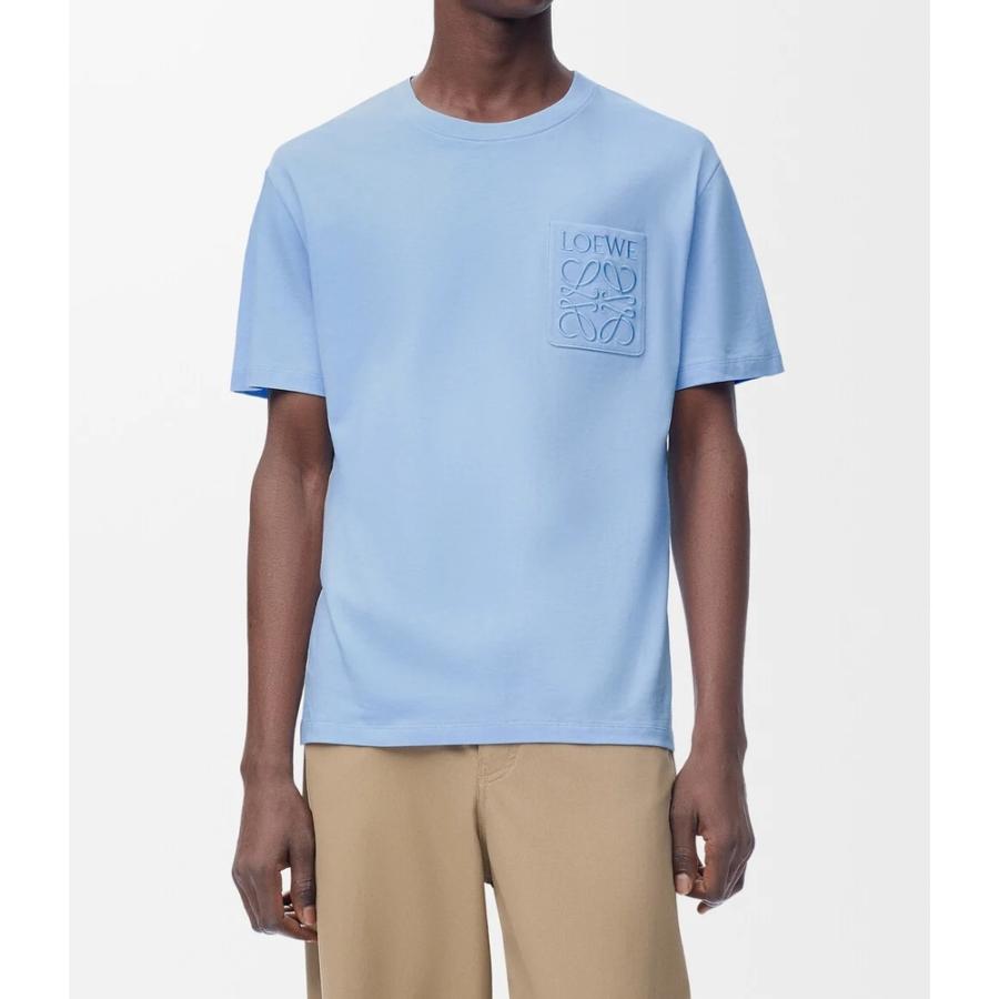 ロエベ LOEWE 2026春夏メンズ リラックスフィット Tシャツ【スカイブルー 】【送料無料】【正規品】の画像