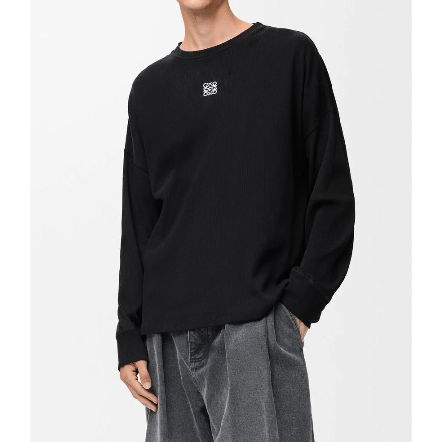 ロエベ LOEWE 2026春夏メンズ オーバーサイズフィット ロングスリーブ Tシャツ【ブラック 】【送料無料】【正規品】の画像