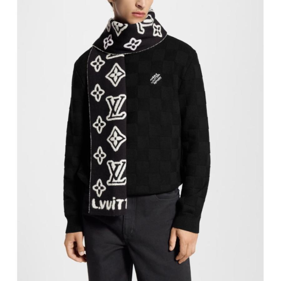 ヴィトン　ニットマフラー ルイ・ヴィトンの24年冬メンズニット帽＆マフラー、“無彩色ダモ