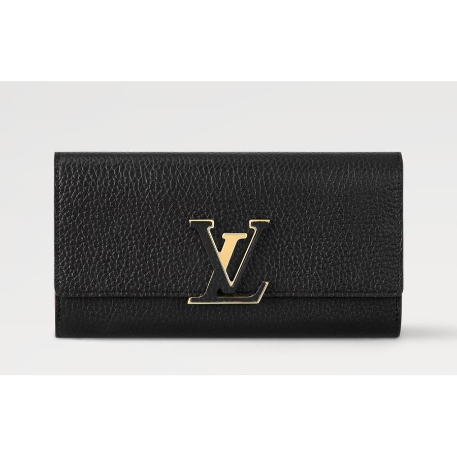 【LOUIS VUITTON】ポルトフォイユ・カプシーヌ　長財布　レザー　黒色 LOUIS VUITTON（ルイ・ヴィトン） ポルトフォイユ カプシーヌ長財布