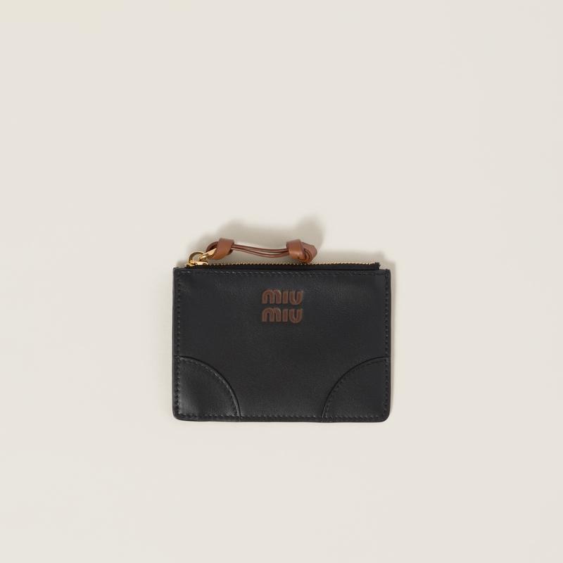 miu ミュウミュウ MIU レザー カードケース【ブラック miu ミュウミュウ MIU レザー カードケース【ブラック