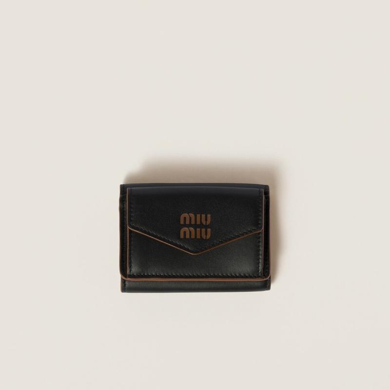 miu ミュウミュウ MIU レザー 財布5MH021_2CSB_F0B7K【ブラック
