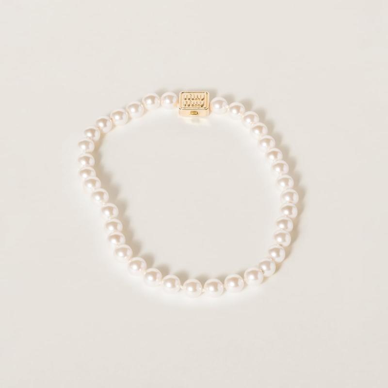 miu miu（ミュウミュウ） 人工パール付 メタル ネックレス