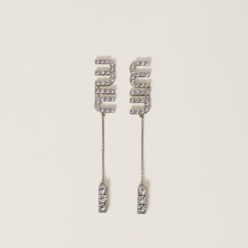 miu miu（ミュウミュウ） クリスタルチャーム付 ピアス