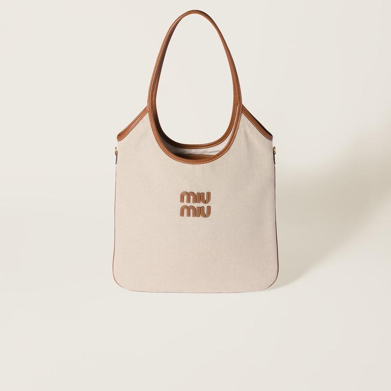 miu miu（ミュウミュウ） MIU MIU IVY キャンバスxレザー バッグ 
