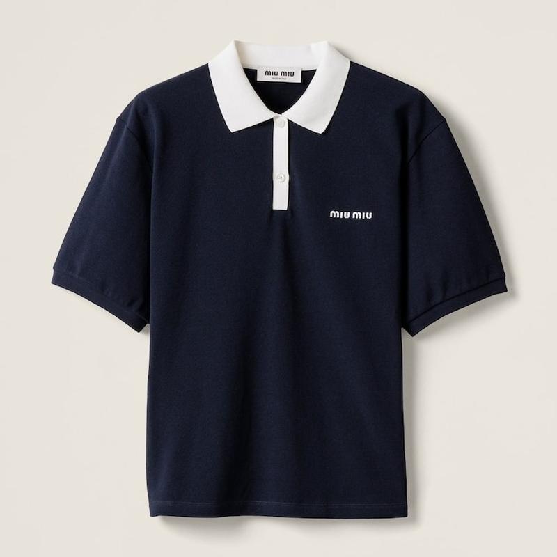 miu ミュウミュウ MIU コットンピケ ポロシャツ