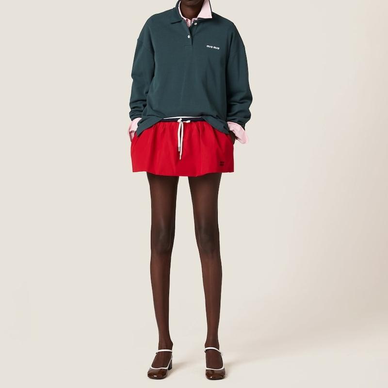 twiceモモ着用 miumiu コットンピケ　ポロシャツ　ボルドー　サイズ38 MIU MIU - twiceモモ着用 miumiu コットンピケ ポロシャツ ボルドー