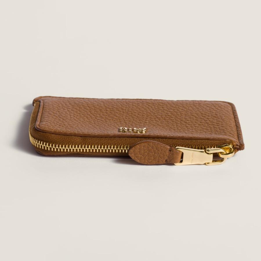 ミュウミュウ MIU MIU レザー ポーチ カードホルダー 5MB066_ADT7_F0046【コニャック 】【送料無料】【正規品】の画像