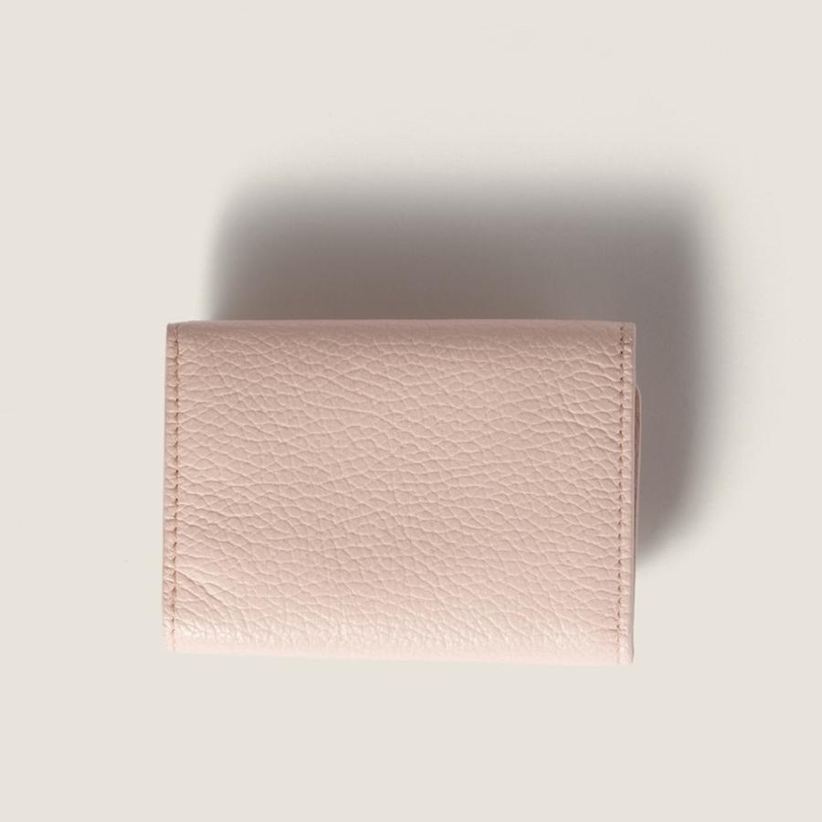 美品 ミュウミュウ 5MH043 ヴィッテロダイノ コンパクトウォレット miu ミュウミュウ MIU ヴィッテロダイノレザー 財布