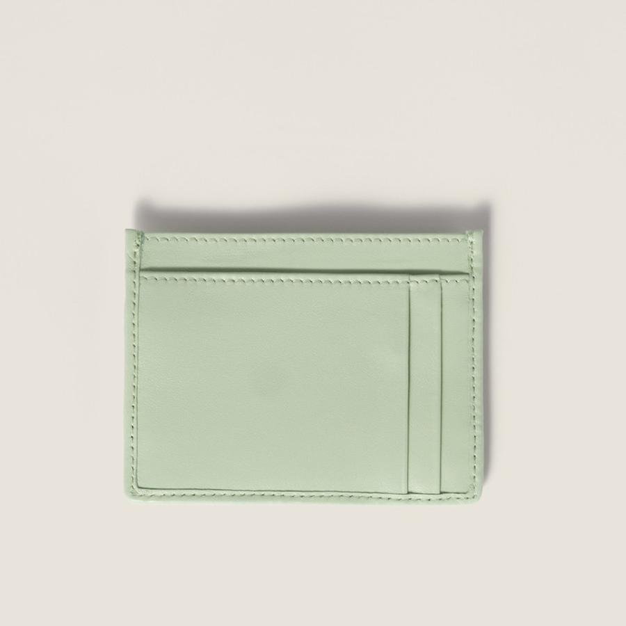 ミュウミュウ MIU MIU マテラッセレザー カードケース 5MC076_AFPP_F0934【パステルグリーン 】【送料無料】【正規品】の画像