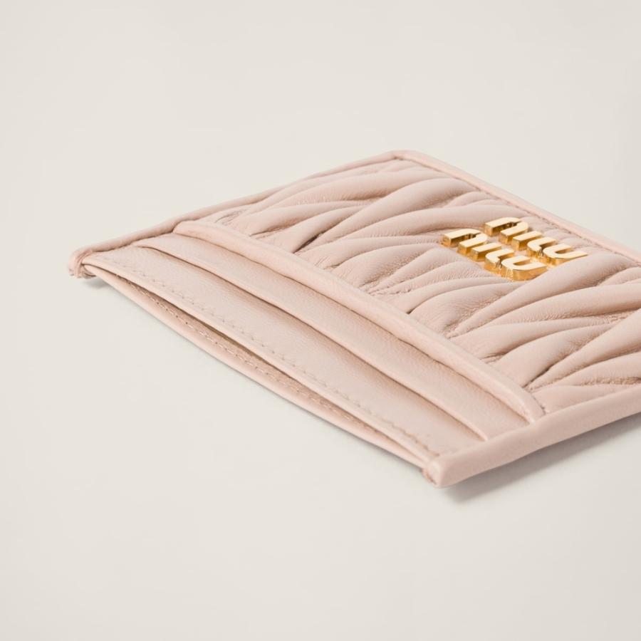 ミュウミュウ MIU MIU マテラッセレザー カードケース 5MC076_AFPP_F0236【ピンクベージュ 】【送料無料】【正規品】の画像