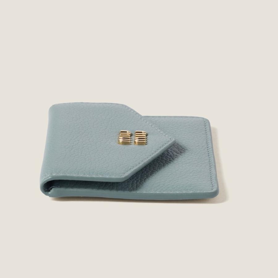 miu miu 青 レザー カードケース miu miu（ミュウミュウ） レザー カードケース 5MF031_ADT7_F0035