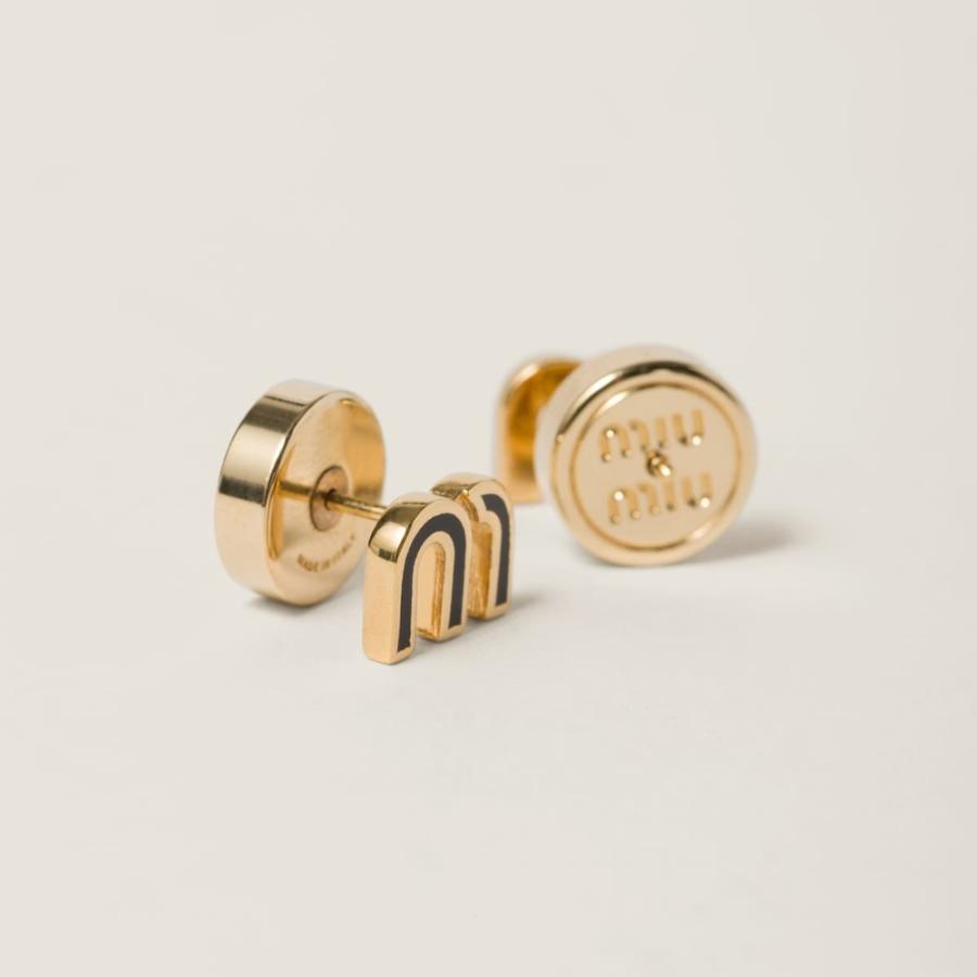 ミュウミュウ MIU MIU エナメルメタル ピアス 5JO911_2F6T_F0002【ブラック 】【送料無料】【正規品】_1