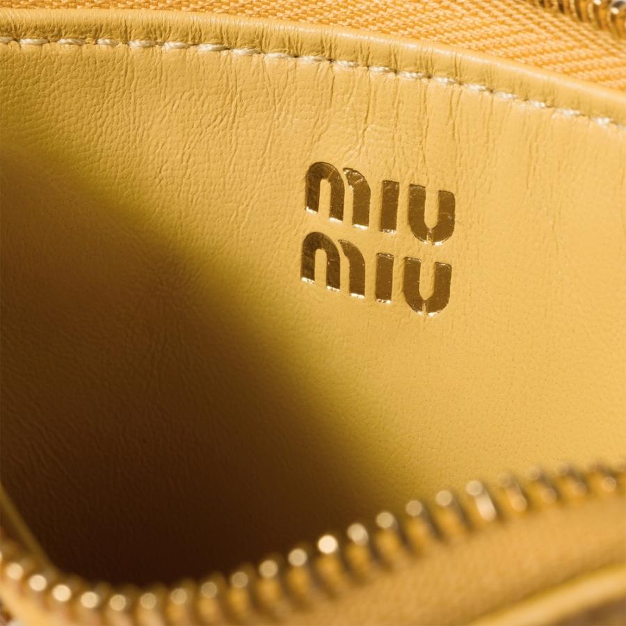 ミュウミュウ MIU MIU レザー ポーチ カードホルダー 5MB066_ADT7_F0F06【イエロー 】【送料無料】【正規品】の画像