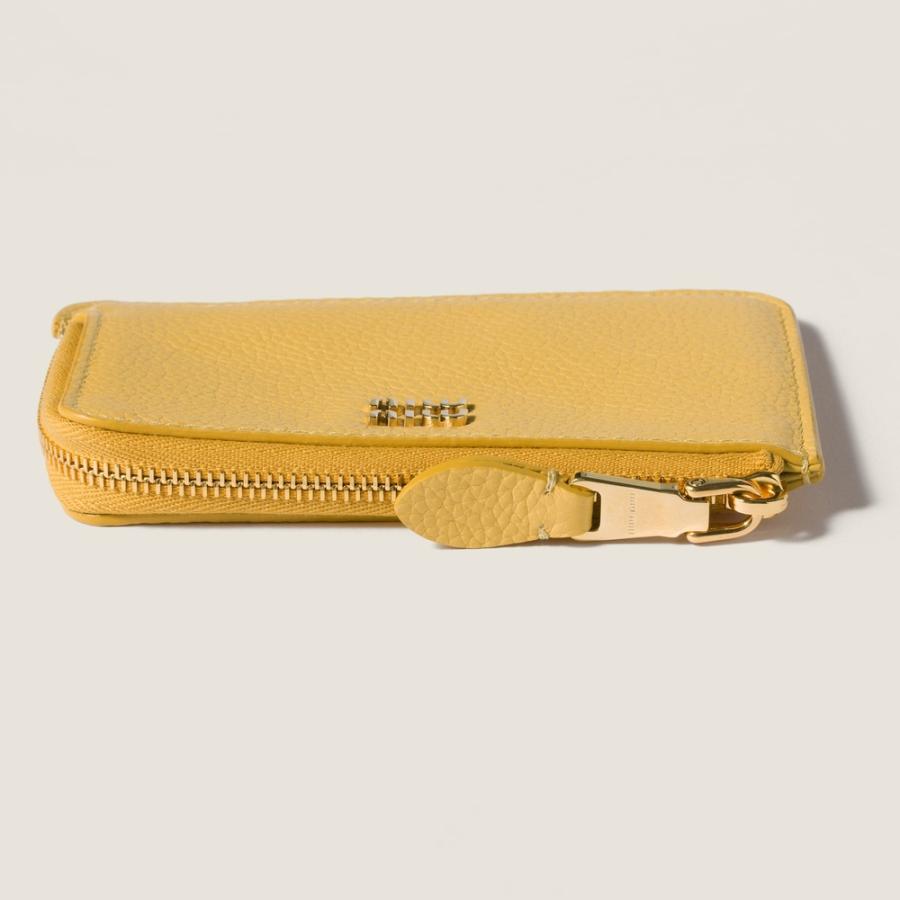 ミュウミュウ MIU MIU レザー ポーチ カードホルダー 5MB066_ADT7_F0F06【イエロー 】【送料無料】【正規品】の画像