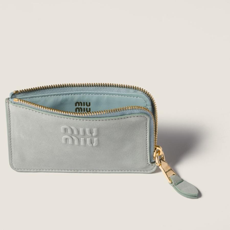 ミュウミュウ MIU MIU ナッパレザー エンベロープ カードホルダー 5MB066_AEFX_F0035【パウダーブルー 】【送料無料】【正規品】の画像