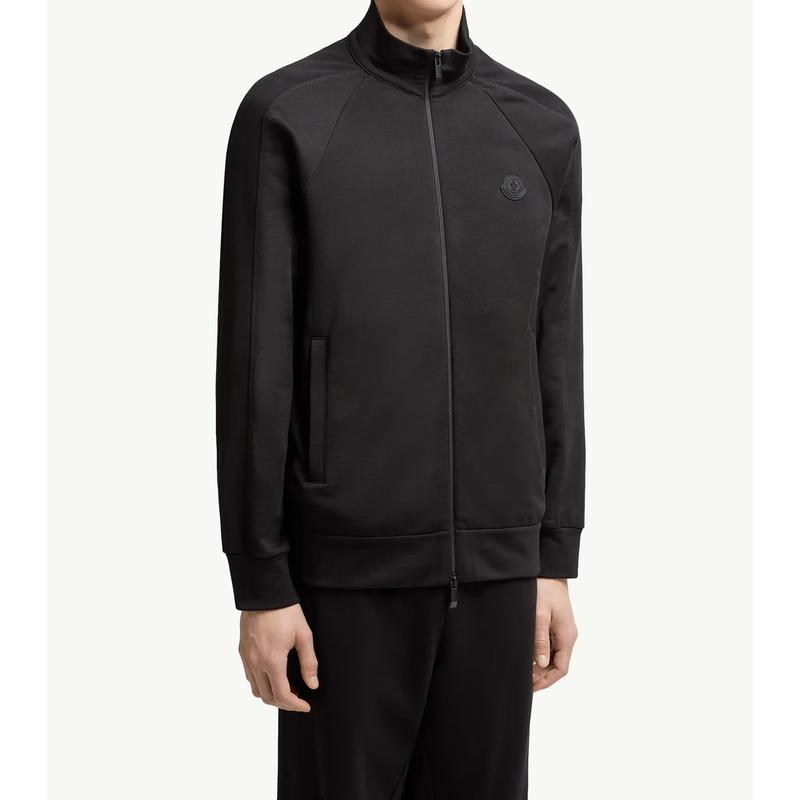 2025/26秋冬 MONCLER モンクレール メンズFELPA IN COTONE CON ZIPスウェット【nero 】【送料無料】【正規品】の画像