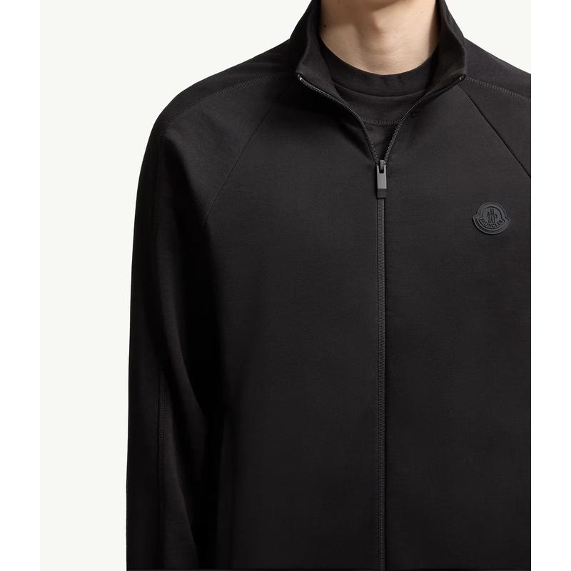 2025/26秋冬 MONCLER モンクレール メンズFELPA IN COTONE CON ZIPスウェット【nero 】【送料無料】【正規品】の画像