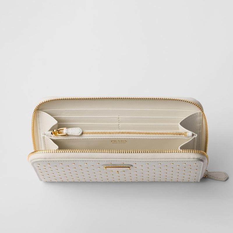 PRADA プラダ 2025春夏 レディース スタッズドレザー ジップアラウンド  