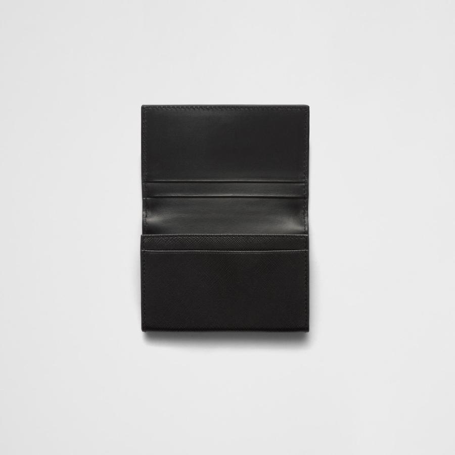 プラダ PRADA 2026春夏 レディース サフィアーノトライアングル カードケース1MC110_QHH_F0002【ブラック 】【送料無料】【正規品】の画像