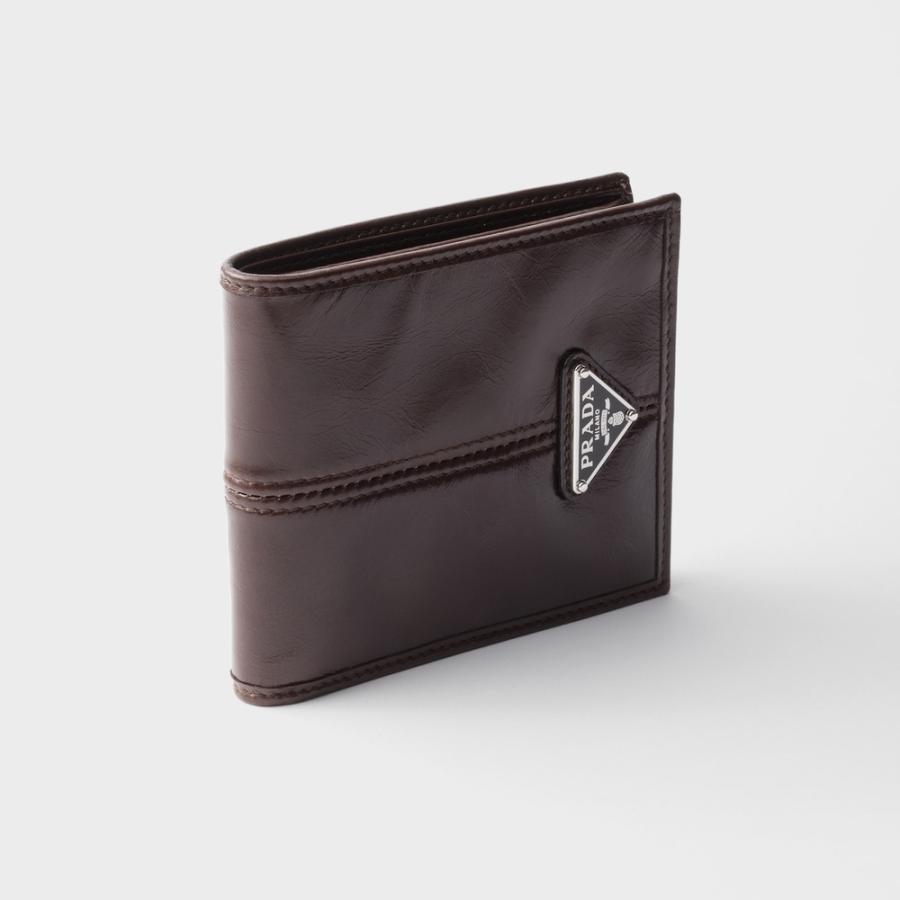 プラダ PRADA 2026春夏 メンズ コインパース付きレザーウォレット 財布【ダークブラウン 】【送料無料】【正規品】の画像