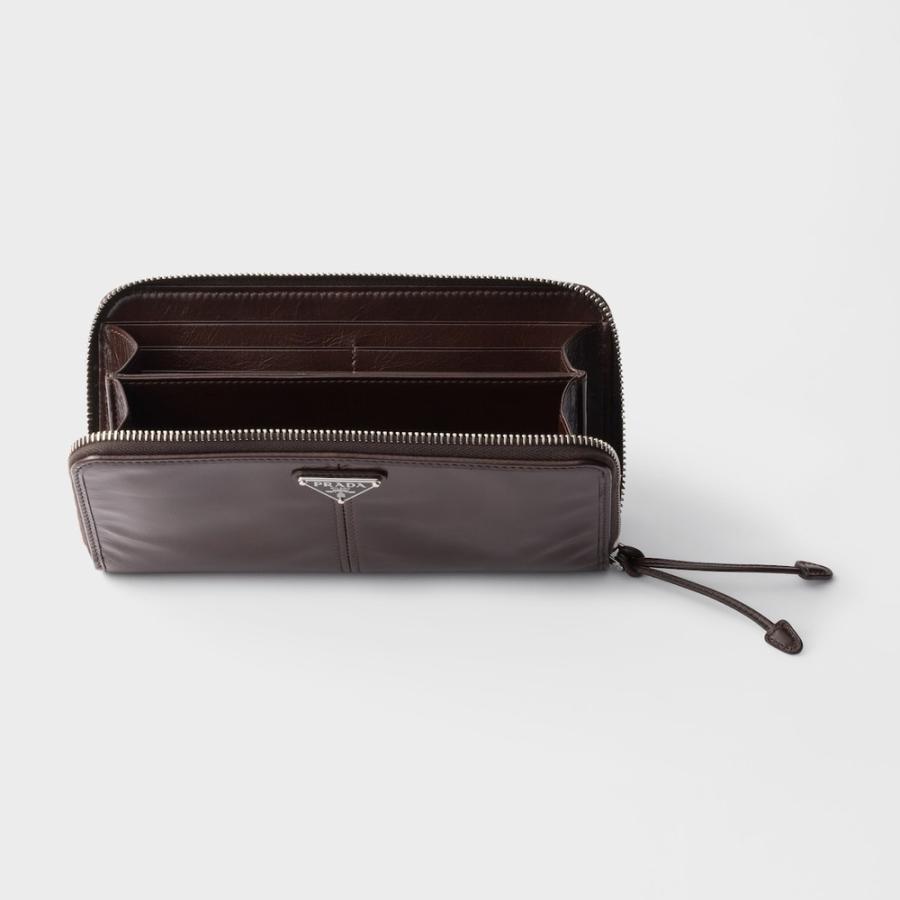 PRADA ダークブラウン 長財布 PRADA プラダ 長財布 ラウンドファスナー ブラウン レザー｜Yahoo