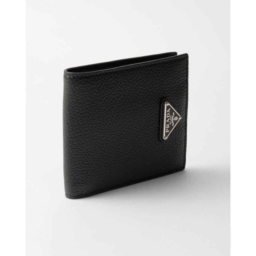 プラダ PRADA 2026春夏 メンズ コインパース付きレザーウォレット 財布【ブラック 】【送料無料】【正規品】の画像