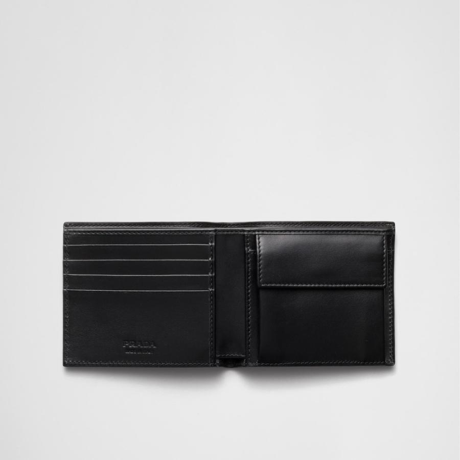 プラダ PRADA 2026春夏 メンズ コインパース付きレザーウォレット 財布【ブラック 】【送料無料】【正規品】の画像
