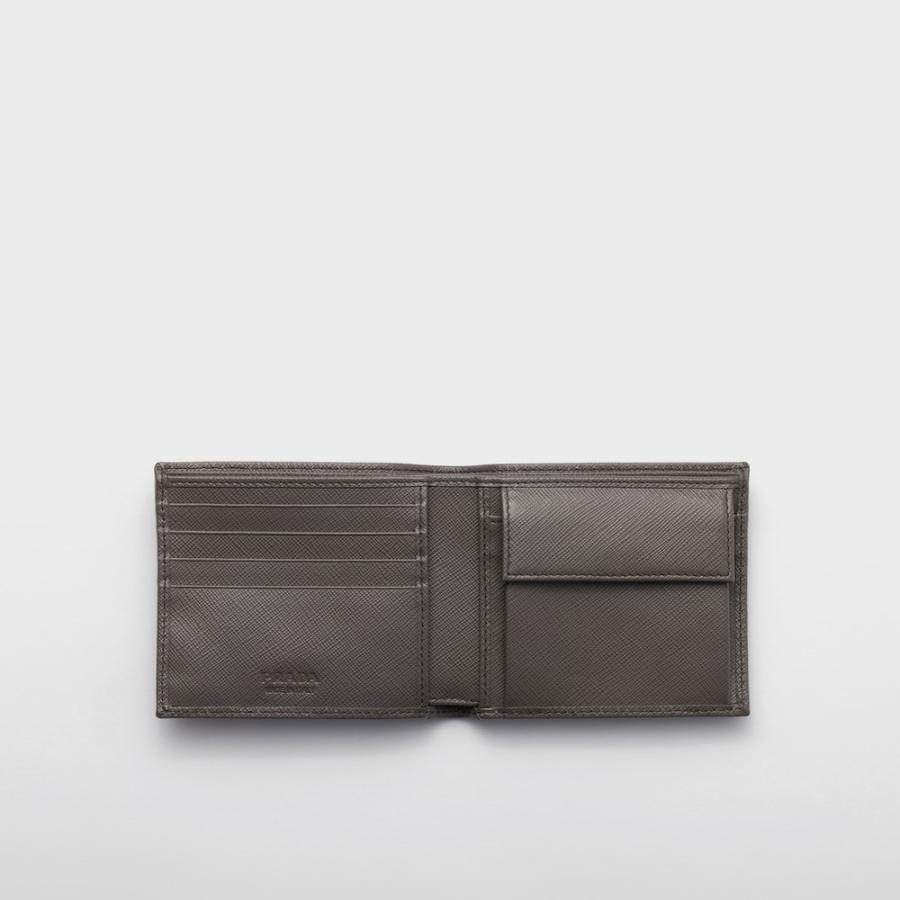 プラダ PRADA 2026春夏 メンズ コインパース付きサフィアーノレザーウォレット 財布【グレー 】【送料無料】【正規品】の画像
