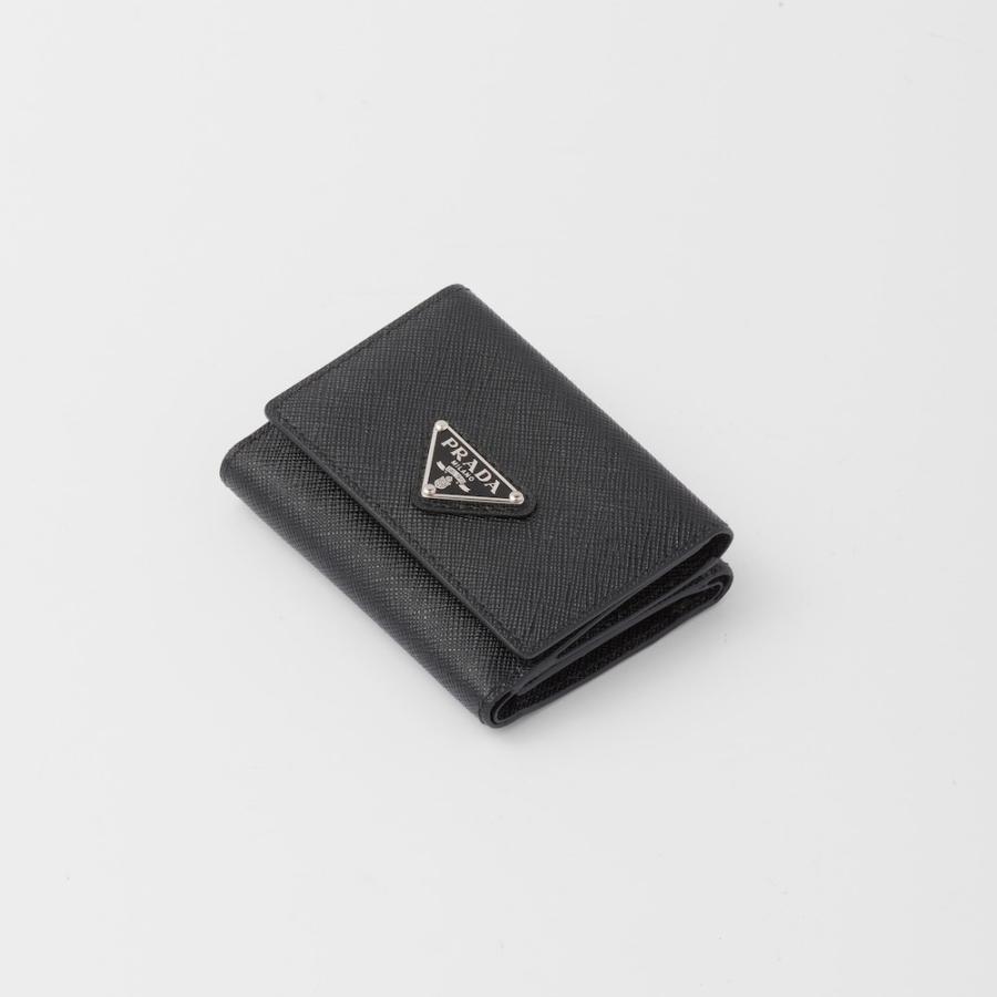 プラダ PRADA 2026春夏 メンズ サフィアーノトライアングル 財布【ブラック 】【送料無料】【正規品】の画像