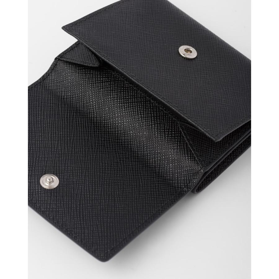 プラダ PRADA 2026春夏 メンズ サフィアーノトライアングル 財布【ブラック 】【送料無料】【正規品】の画像