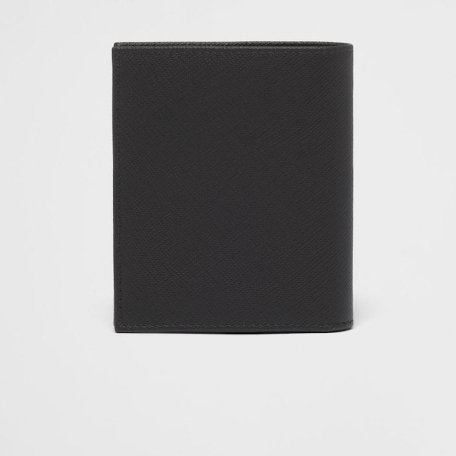 プラダ PRADA 2026春夏 メンズ サフィアーノトライアングル 財布【ブラック 】【送料無料】【正規品】の画像