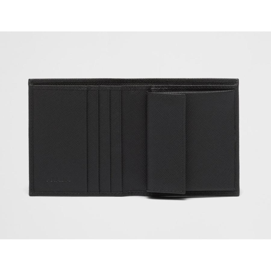 プラダ PRADA 2026春夏 メンズ サフィアーノトライアングル 財布【ブラック 】【送料無料】【正規品】の画像