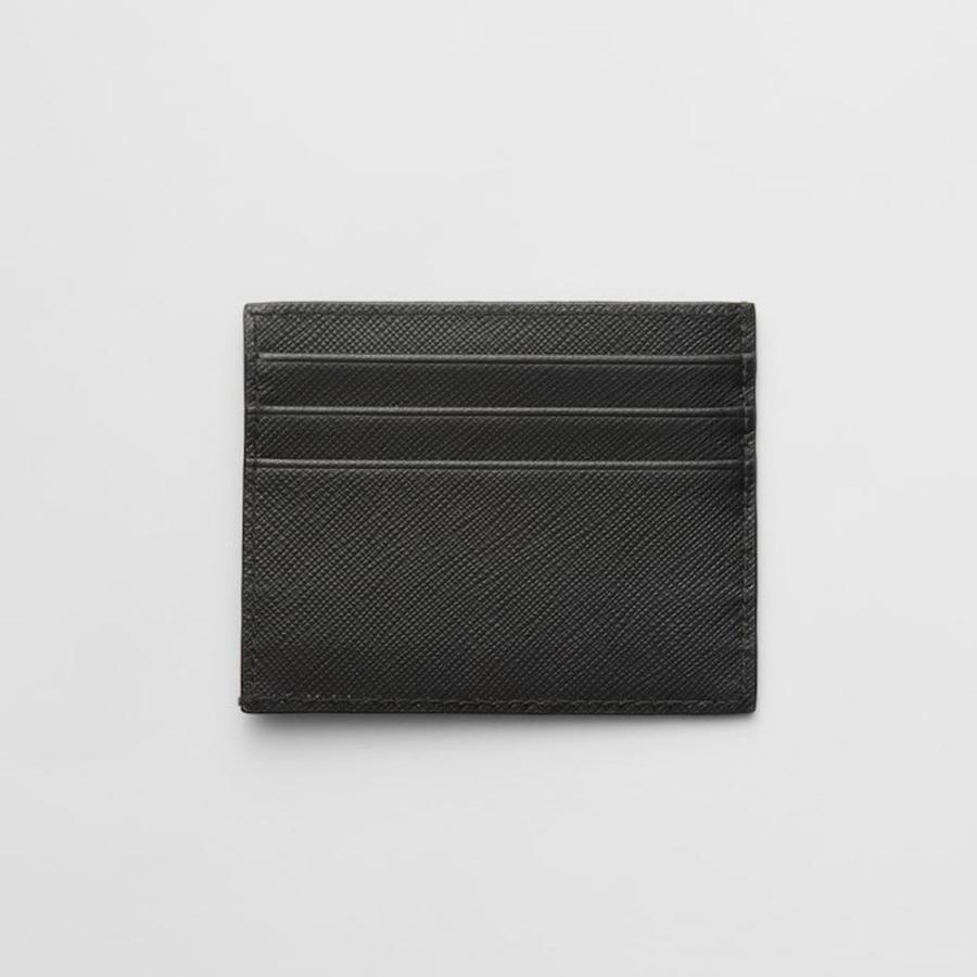 プラダ PRADA 2026春夏 メンズ サフィアーノトライアングル カードケース【ブラック 】【送料無料】【正規品】の画像