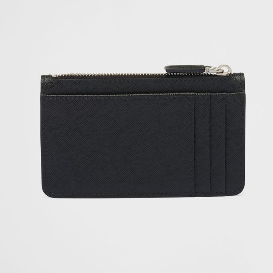 プラダ PRADA 2026春夏 メンズ サフィアーノトライアングル カードケース【ブラック 】【送料無料】【正規品】の画像