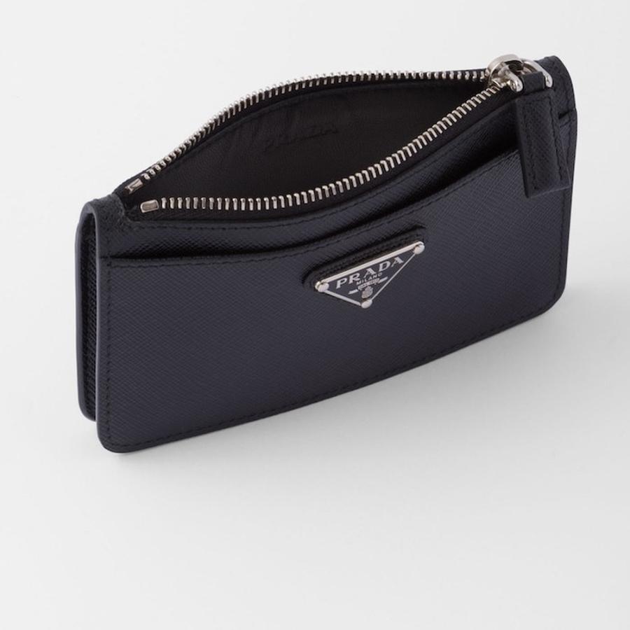 プラダ PRADA 2026春夏 メンズ サフィアーノトライアングル カードケース【ブラック 】【送料無料】【正規品】の画像