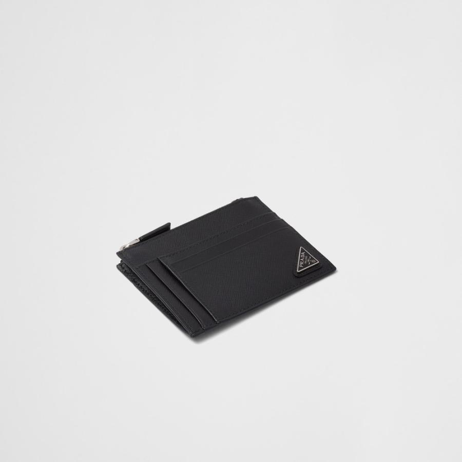 プラダ PRADA 2026春夏 メンズ サフィアーノトライアングル カードケース【ブラック 】【送料無料】【正規品】の画像