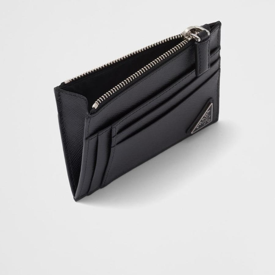 プラダ PRADA 2026春夏 メンズ サフィアーノトライアングル カードケース【ブラック 】【送料無料】【正規品】の画像